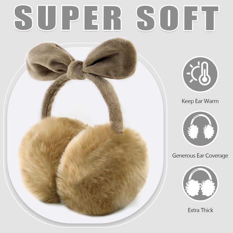 FSTEOE Winter Ear Muffs Women Warm Earmuff Girls Ear Warmers Soft Plush Outdoor Adjustable Ear Cover - Image 5